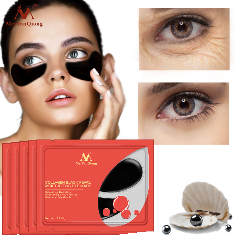5 Gói mặt nạ mắt MeiYanQiong collagen ngọc trai đen chống lão hoá xoá nếp nhăn/bọng mắt