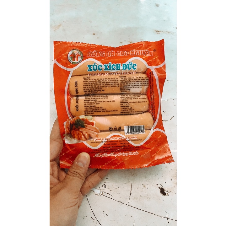 Xúc Xích đức  Hồng Hà 500gr 10 cây (giao Hoả tốc tphcm)
