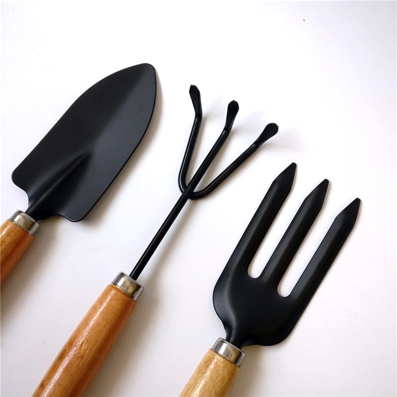 Bộ dụng cụ làm vườn mini 3 món cán gỗ