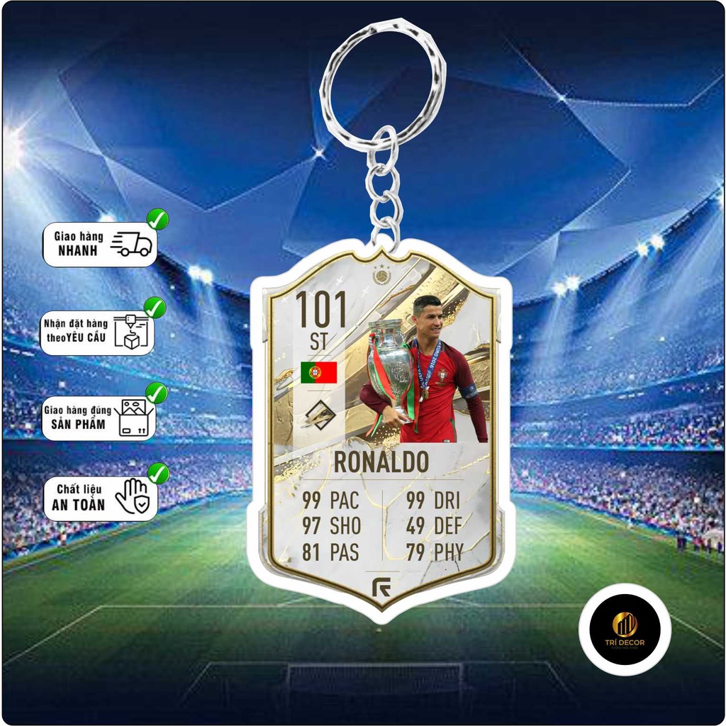 Móc khóa ronaldo icon   - móc khóa mica trí decor