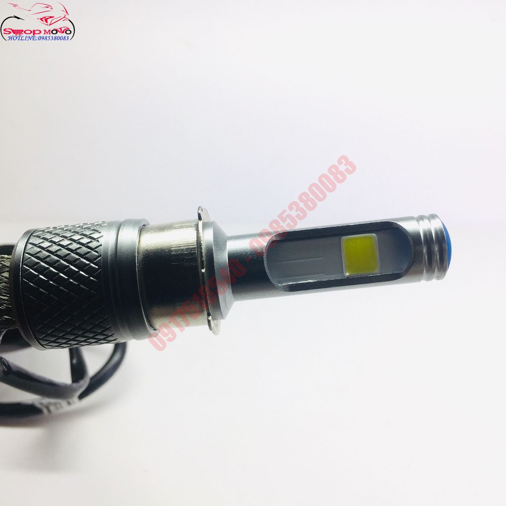 ĐÈN PHA LED M02J CHÂN H4 RÂU TẢN NHIỆT SIỂU SÁNG
