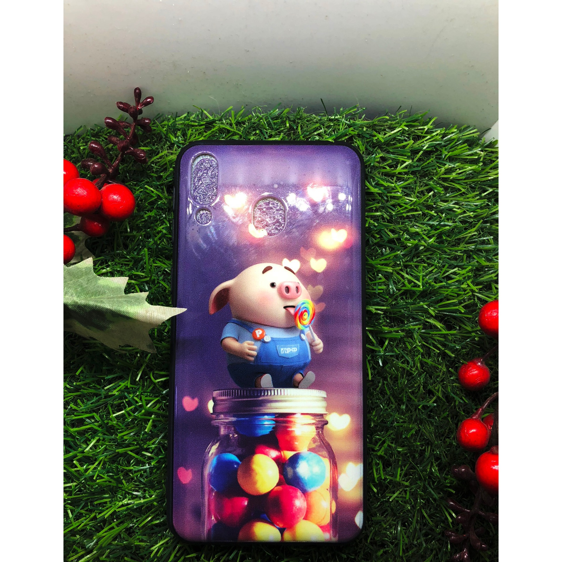 [Nhiều mẫu]. Ốp cứng viền dẻo Samsung M20 (Thân trắng -  viền đen - in hình siêu cute)