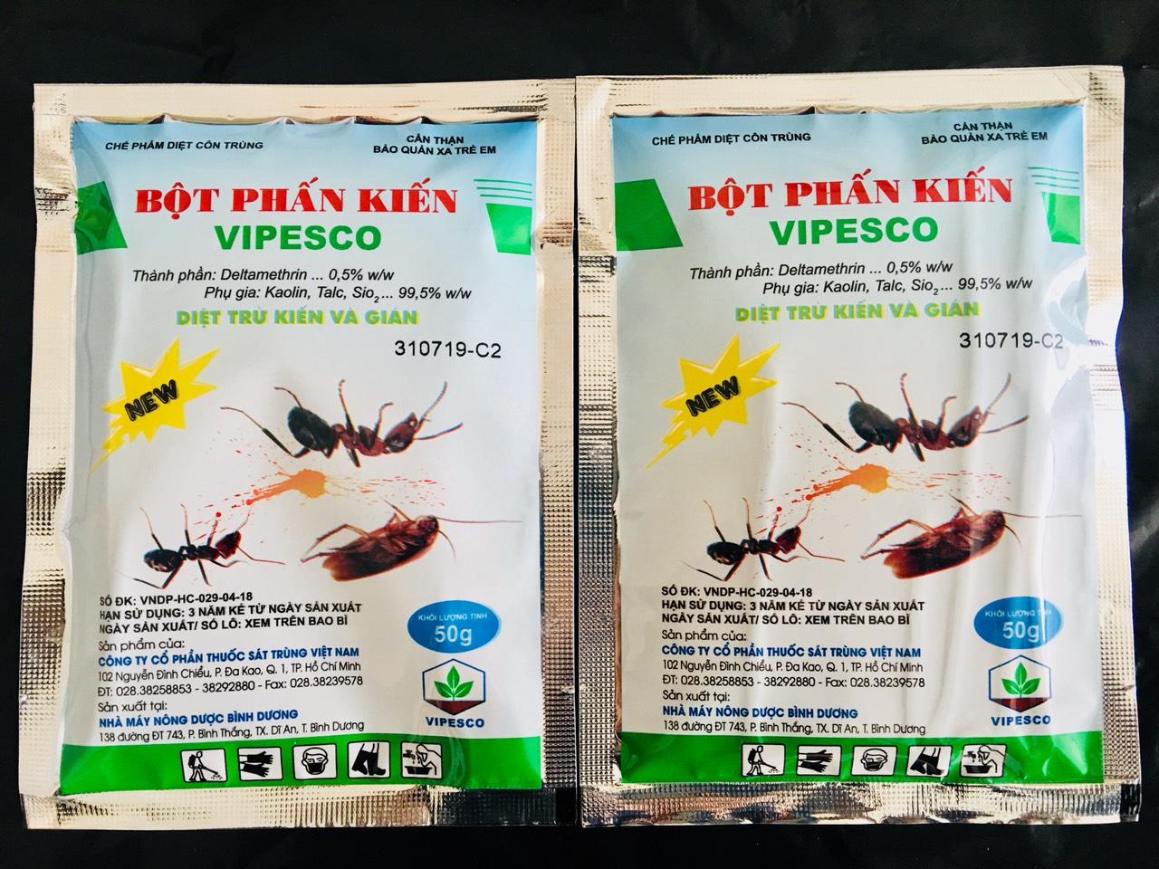 Phấn bột diệt kiến, gián Vipesco