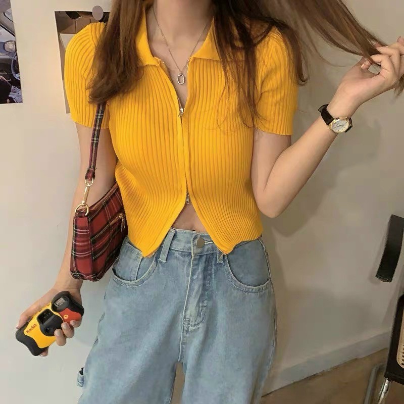 Áo gân cổ bẻ phong cách TTSLA0464