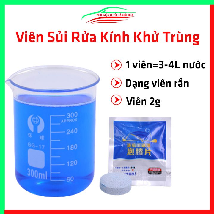 Viên sủi nước rửa kính ô tô siêu sạch, khử trùng tạo bọt làm sạch kính