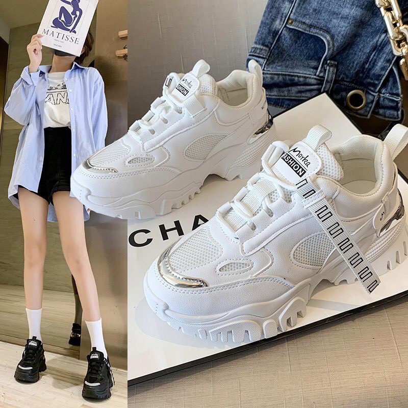 giày thể thao sneaker posrt nữ kiểu dáng hàn quốc hót 2021