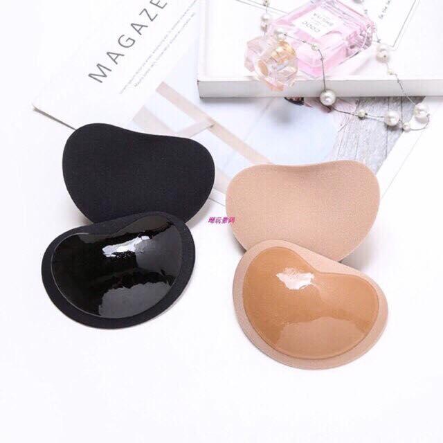 1 đôi miếng dán độn ngực - mút độn ngực hình tim chống trượt - mút độn silicone nâng ngực - shopchibi
