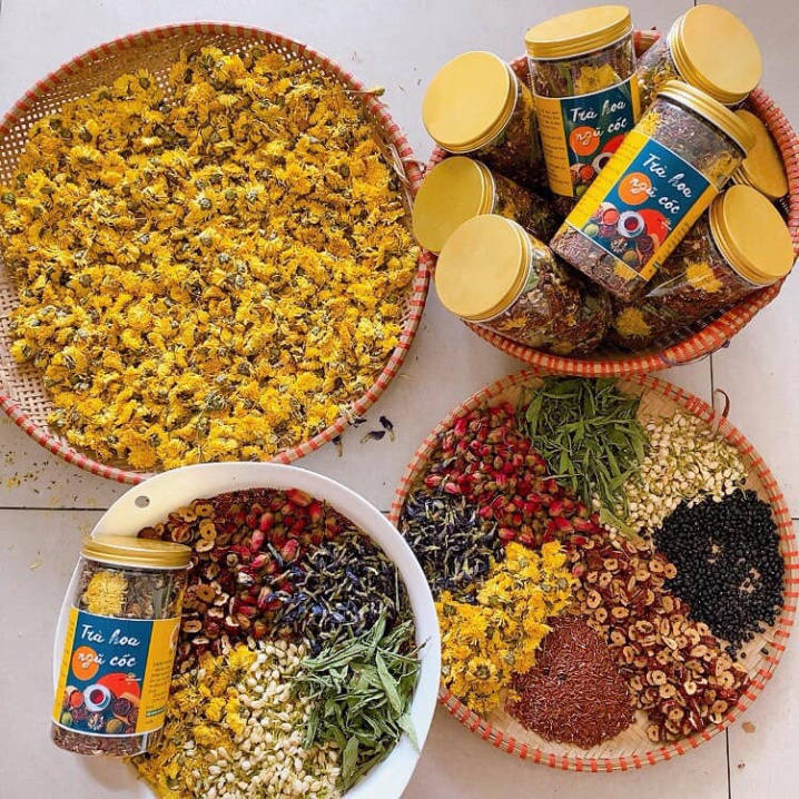 Sét 30 gói trà gạo lứt,Trà thảo mộc sapa