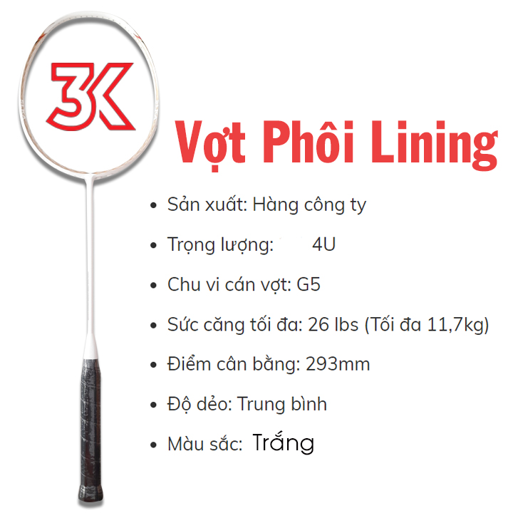 Vợt cầu lông phôi Lining 1 Khung vợt 1 Túi [Chính hãng] [Ảnh thật] [Có bảo hành] [Có sẵn]