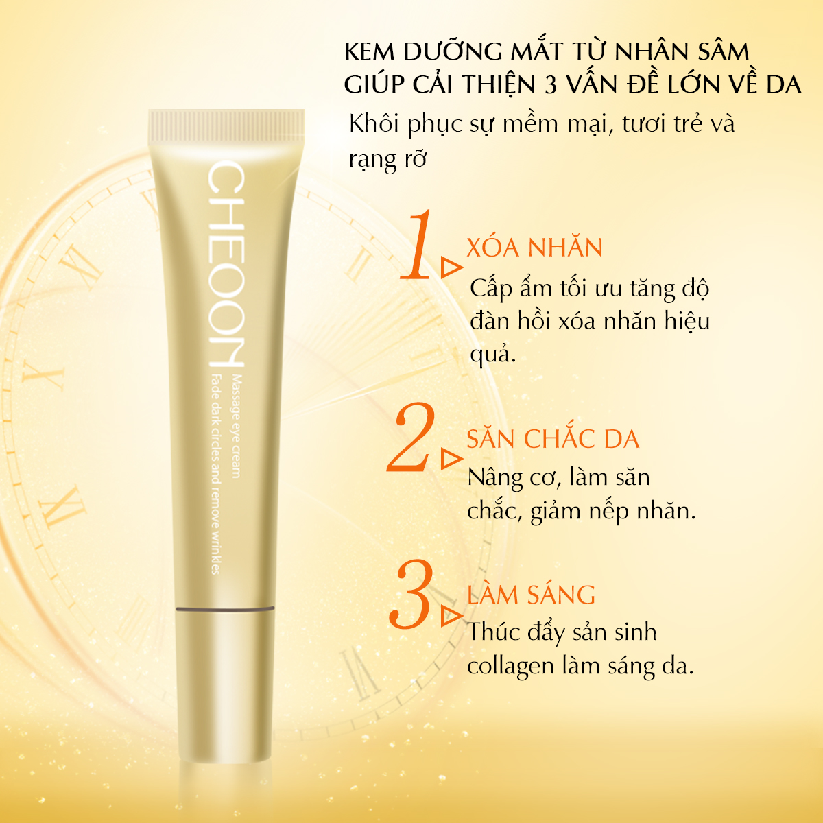 Làm Cho Vùng Da Quanh Mắt Ẩm Mượt, Tươi Tắn và Rạng Rỡ  Massage Eye Cream 18ml,Kem Dưỡng Da Vùng Mắt Nhân Sâm Dưỡng Ẩm, Xóa Nhăn Giảm Thâm Bọng Mắt，kem mắt chống nhắn cũng mắt，kem mắt dưỡng vùng da mắt