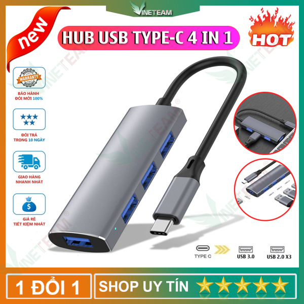 Hub chia cổng Type C sang USB 3.0 chia usb mở rộng kết nối chuyển đổi cho Macbook Laptop PC Chất Liệu Kim Loại Cao Cấp