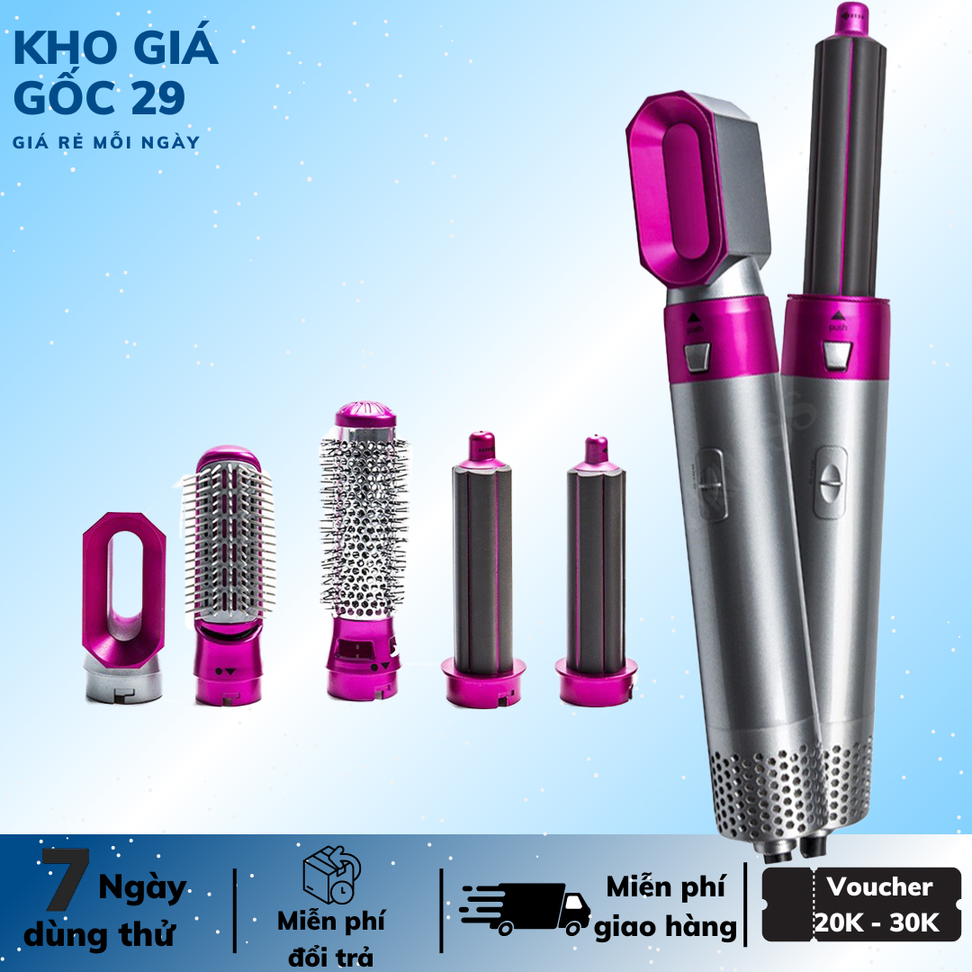 Máy sấy uốn tóc 5in1 tạo nhiều kiểu tóc sấy tóc xoăn tóc