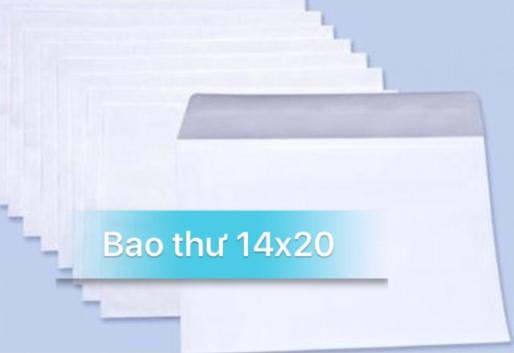 Bao thư trắng 14x20 có keo: 100 cái