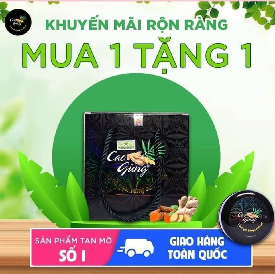 ??mua 1 hộp tặng 1 hộp?? cao gừng tan mỡ thiên nhiên việt 200g) - chính hãng 100% - freeship + mgg + tặng thước đo