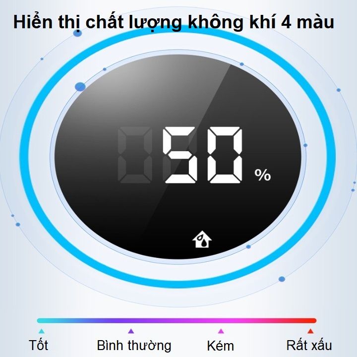 Máy lọc không khí, tạo ẩm 2 trong 1 thương hiệu nhập khẩu Philips AC2726/00 sử dụng cảm biến chất lượng không khí 4 màu, kết hợp hai công nghệ VitaShield và Nanocloud (Bảo hành 12 tháng)