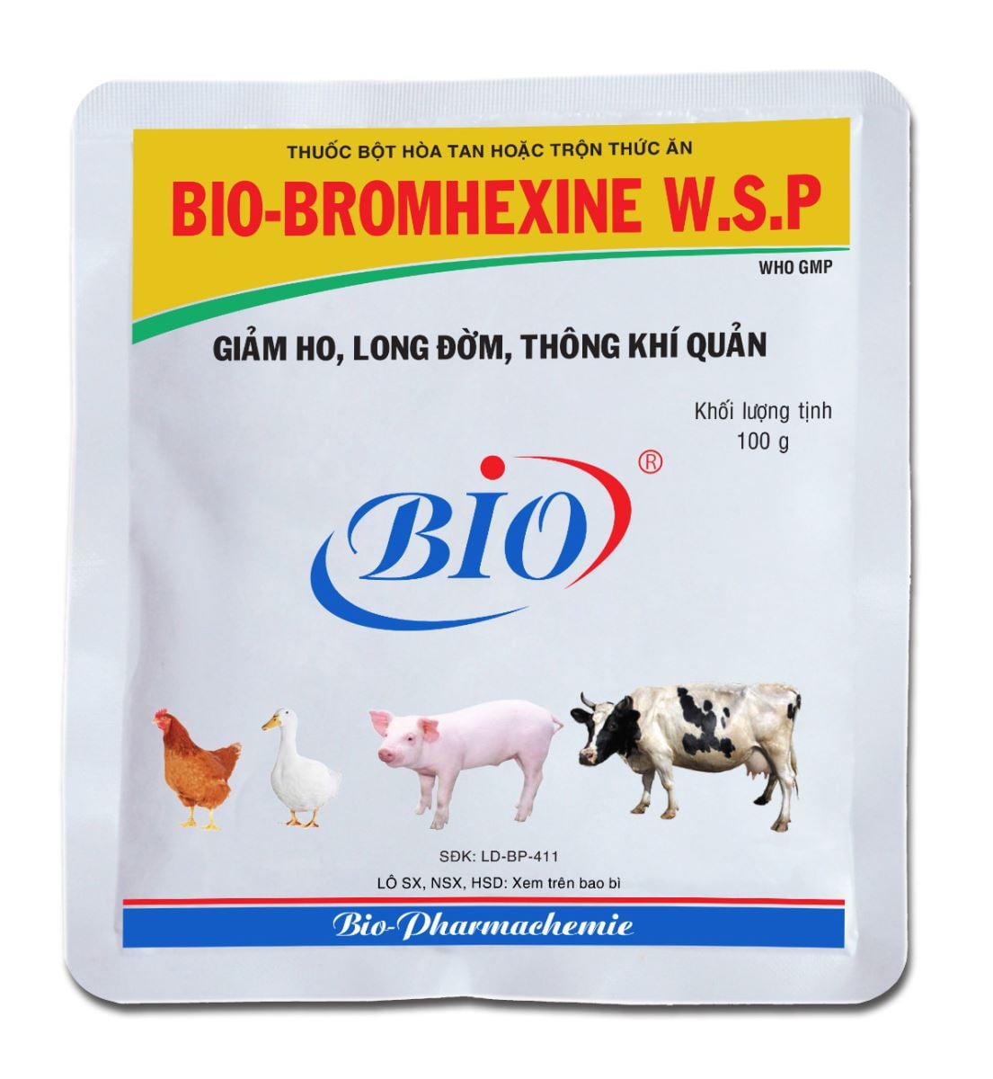 Bio bromhexine wsp cho vật nuôi 100g