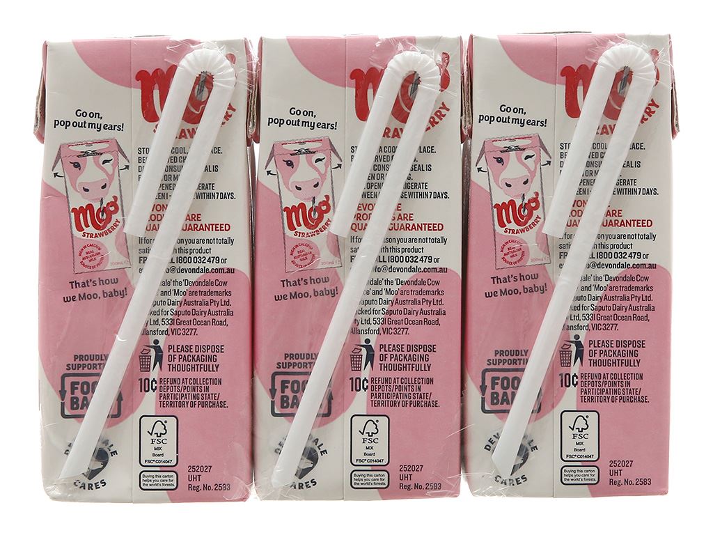Thùng Sữa Tươi Devondale Vị Dâu 200ml