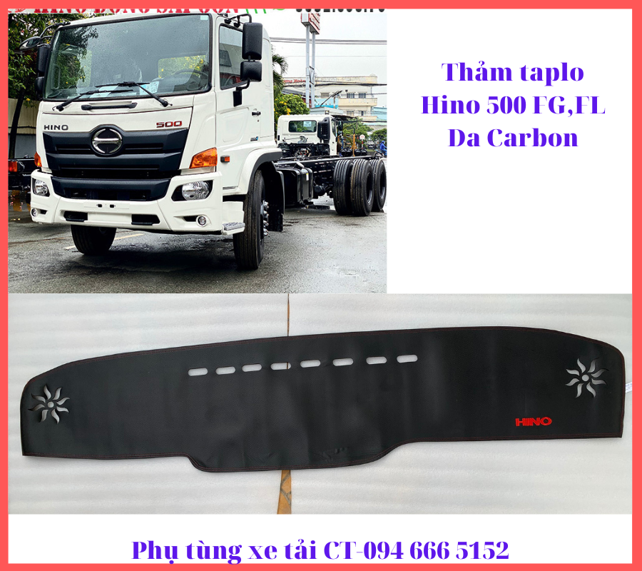 Thảm taplo vân Carbon xe tải HINO 500:FC,FG,FL