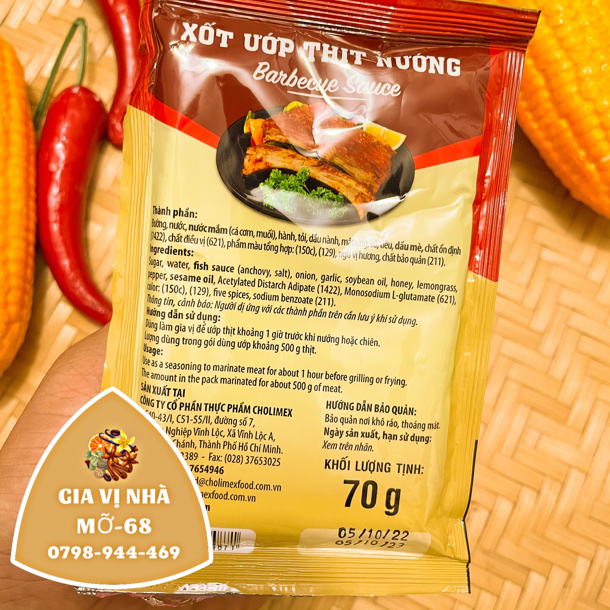 SỐT ƯỚP THỊT NƯỚNG CHOLIMEX- GÓI 70GR