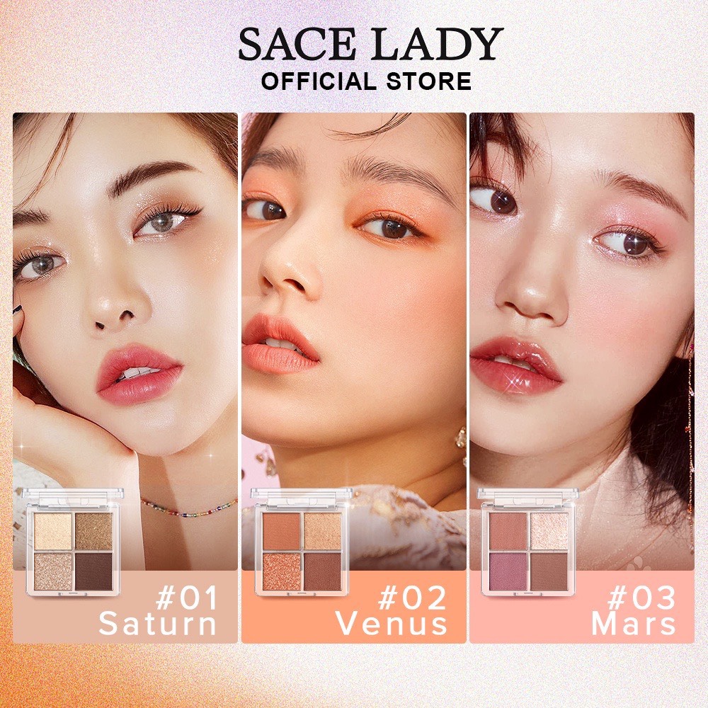 Bảng Phấn Mắt 4 Ô SACE LADY Lấp lánh 1.8g - SL358