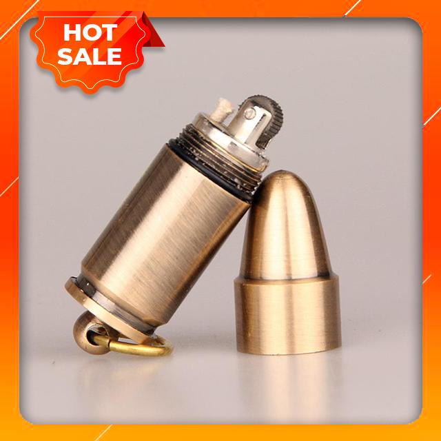 { HOT } Hộp Qụet Bật Lửa Móc Khóa Dolphin HY631 Thiết Kế Độc Lạ, Sang Trọng Màu Vàng - Dùng Xăng Đá Cao Cấp