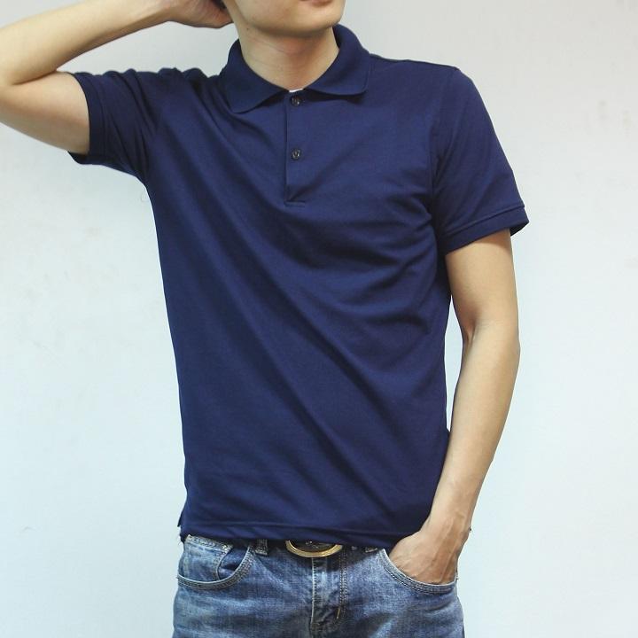 ÁO THUN NAM CỔ BẺ GHI