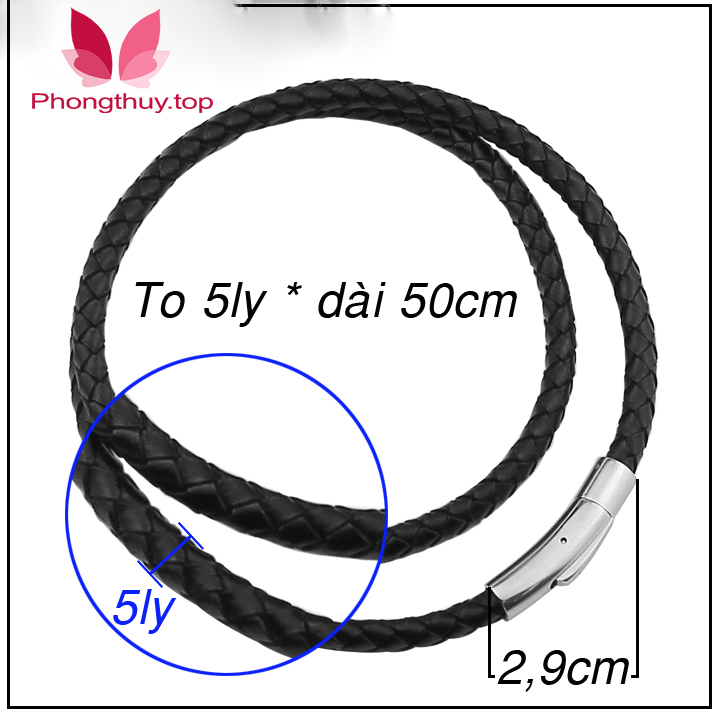 dây chuyền da xịn ( 3, 4, hoặc 5 ly) - khóa titan vip - nhiều size - siêu đẹp, chuẩn thời trang