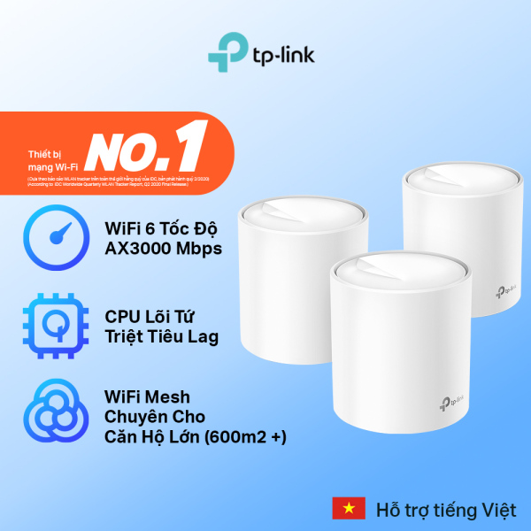 [Trả góp 0%]Bộ Phát Wifi Mesh TP-Link Deco X60 Wifi 6 AX3000 ( 3-pack )