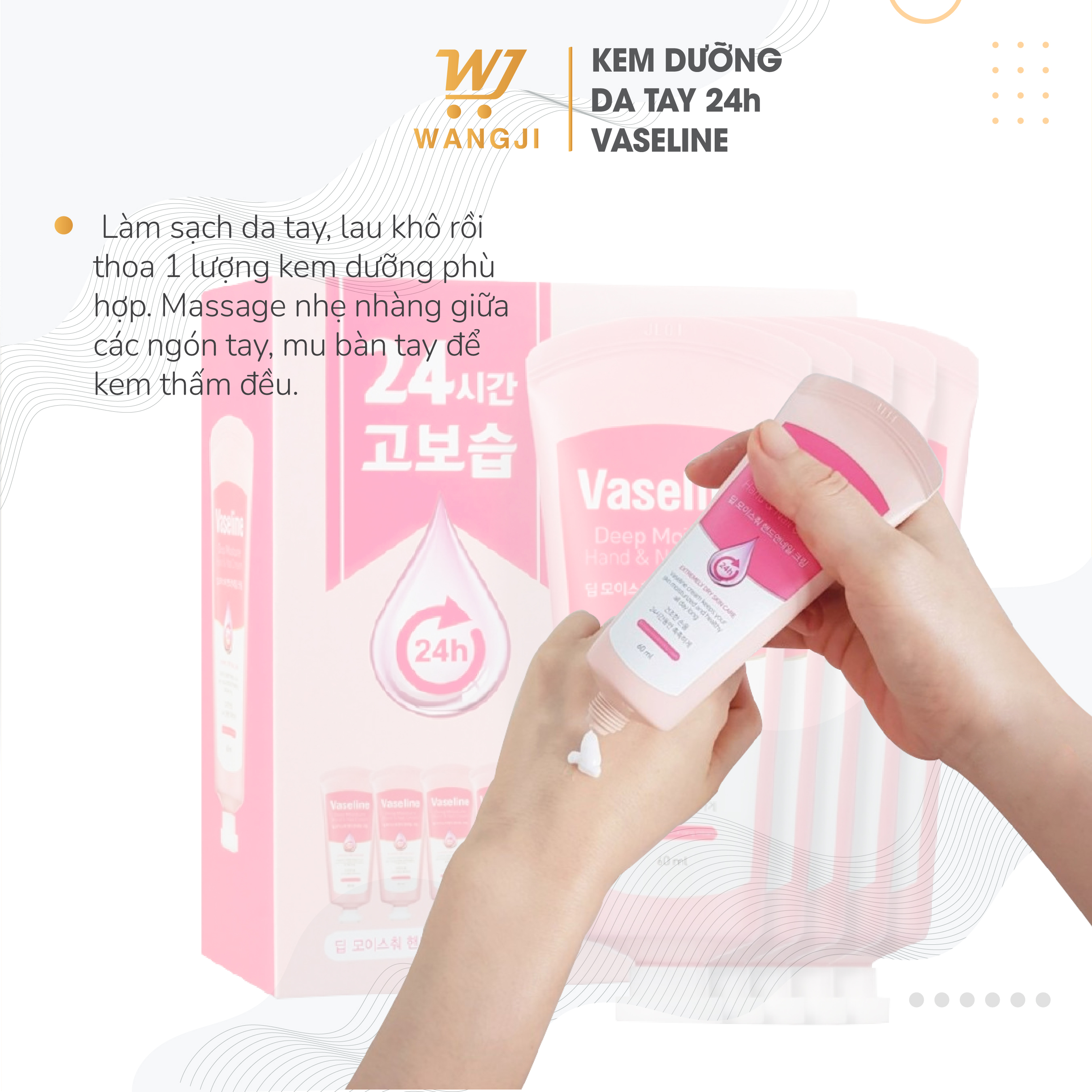 Kem Dưỡng Tay Và Móng 24h Vaseline Deep Moisture 60ml - Wangji