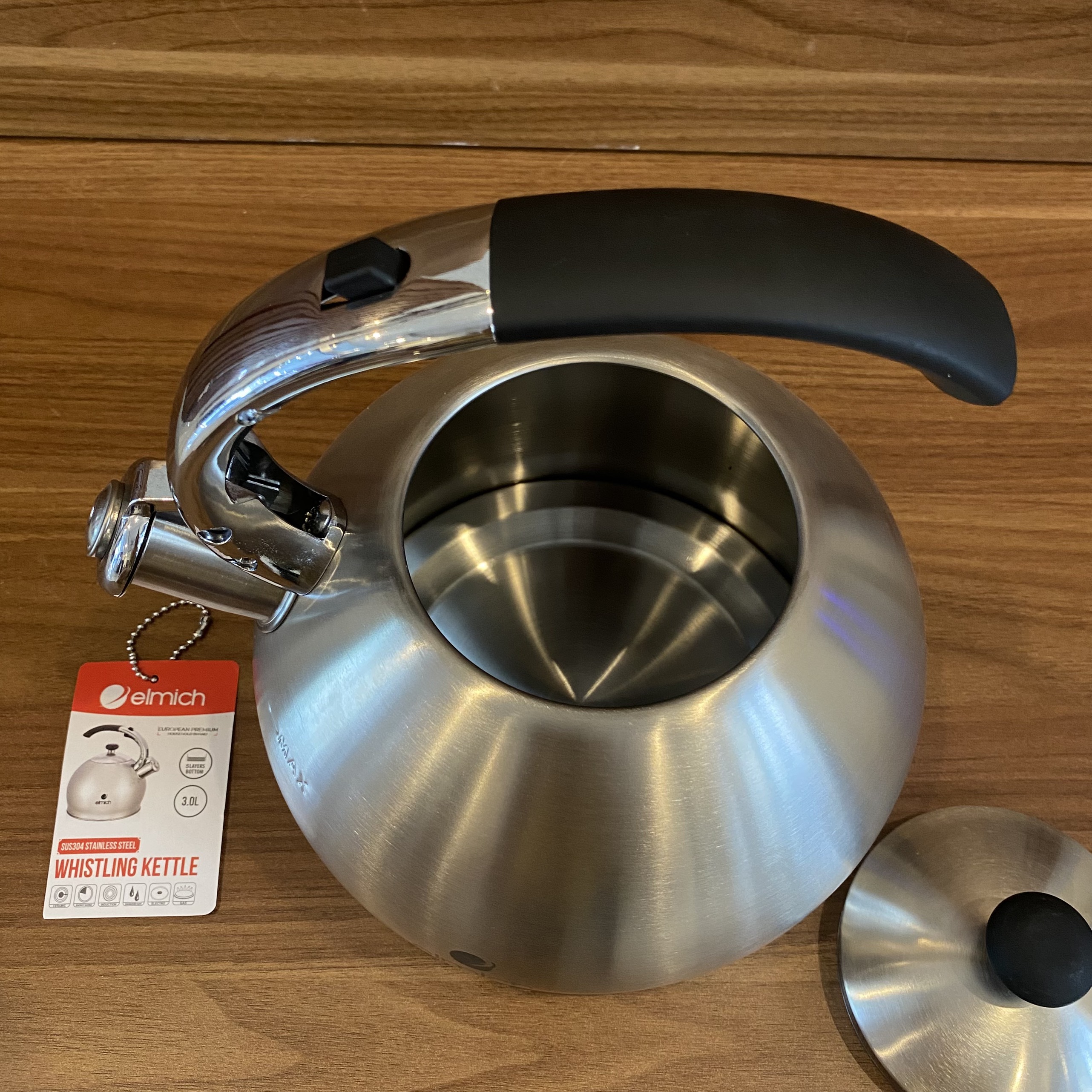Ấm Đun Nước Siêu Tốc Bằng inox 304 Elmich EL-3373 (Dung Tích 2.5L, Có Còi Báo Khi Nước Sôi)