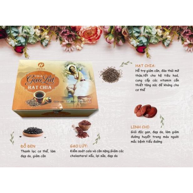 [Chuẩn Auth] -  COMBO Hera plus dạng viên+ trà gạo lứt hạt chia+ thước đo+ PBH