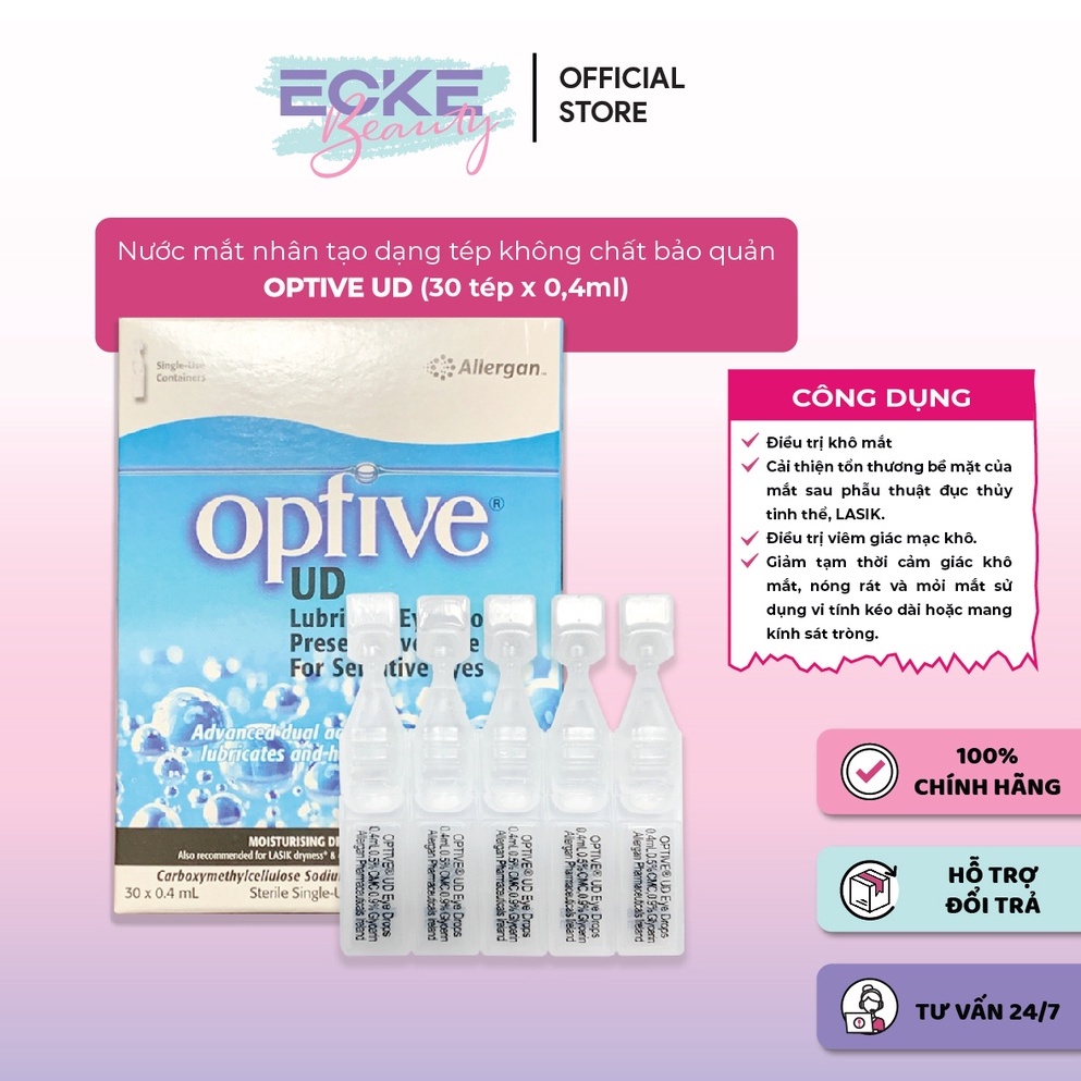 Nước mắt nhân tạo dạng tép Optive UD 0.4ml - Ecke Beauty