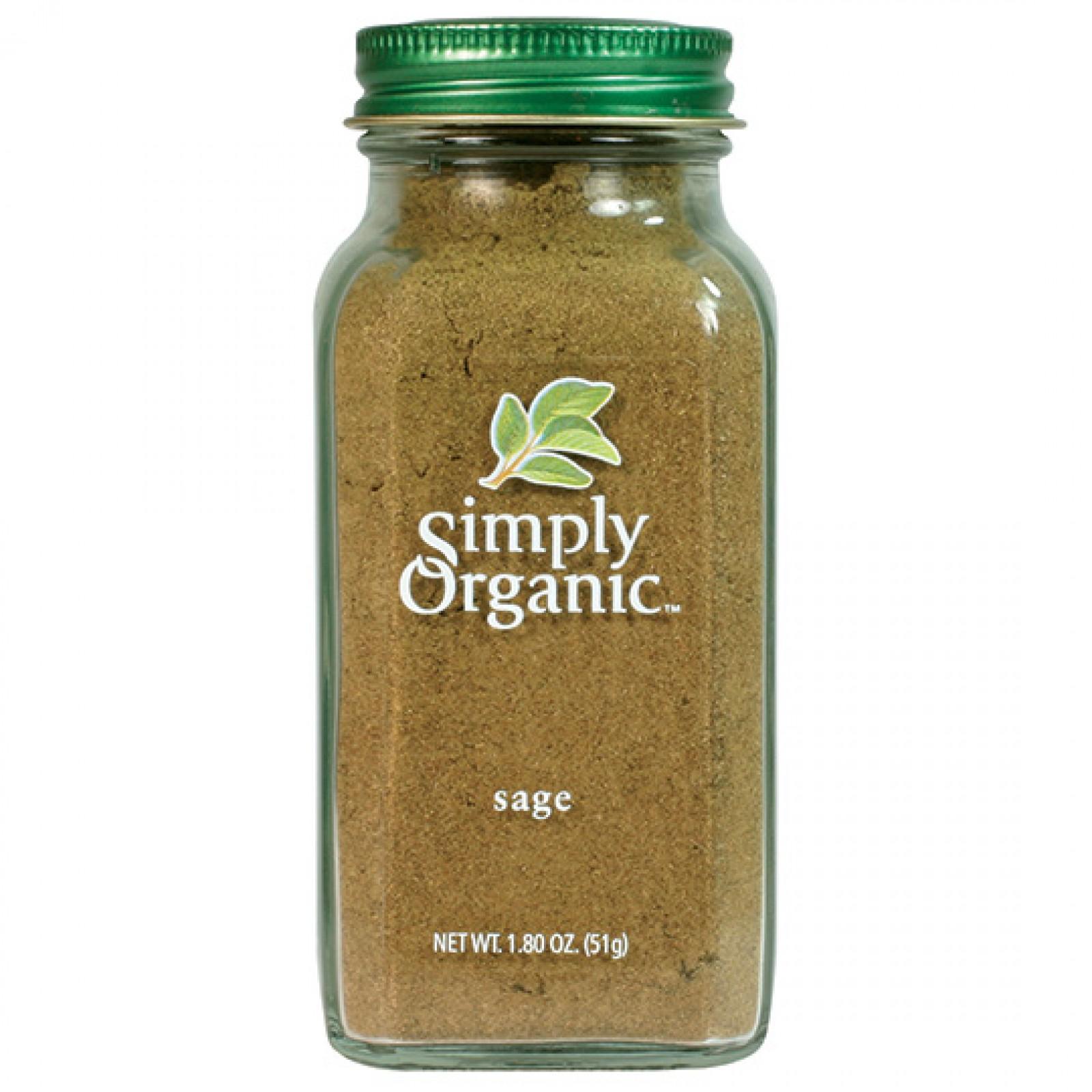Bột sage (xô thơm) hữu cơ Simply Organic 40g