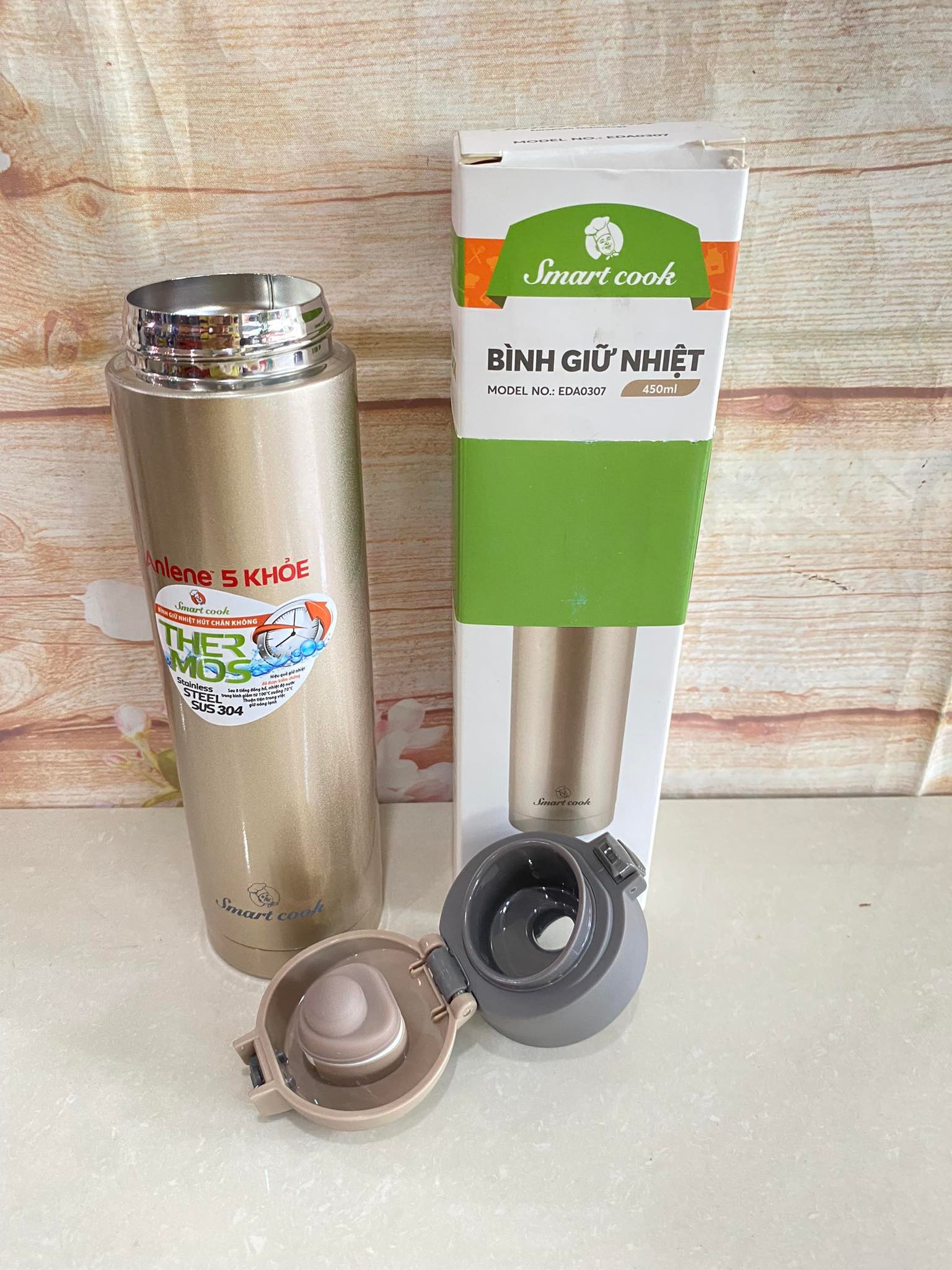 Bình Giữ Nhiệt Smart Cook Inox 304 quà từ Anlene 450ml