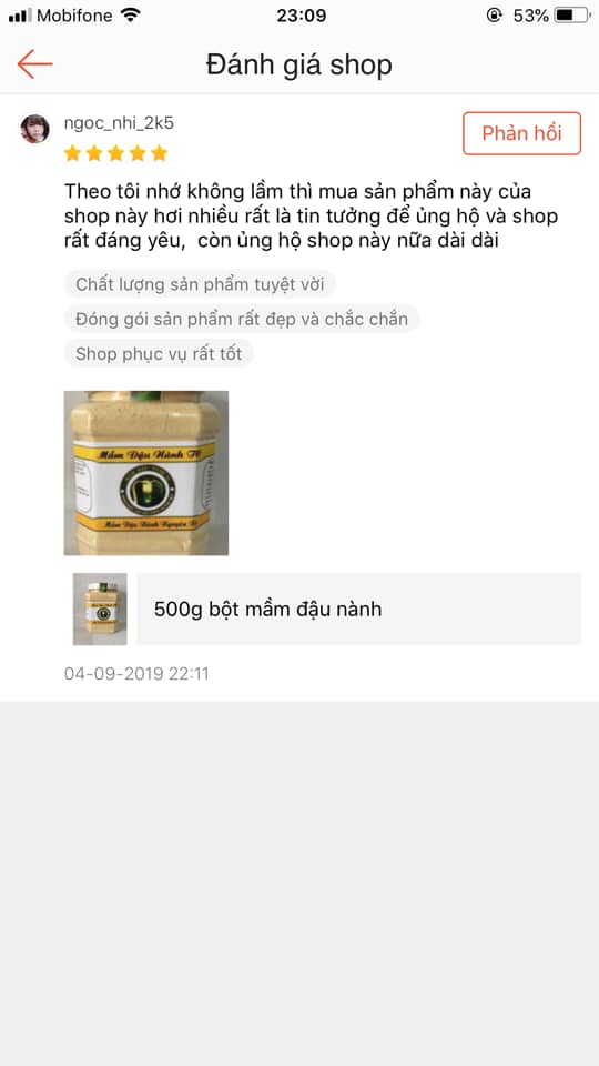 0,5kg bột mầm đậu nành nguyên xơ