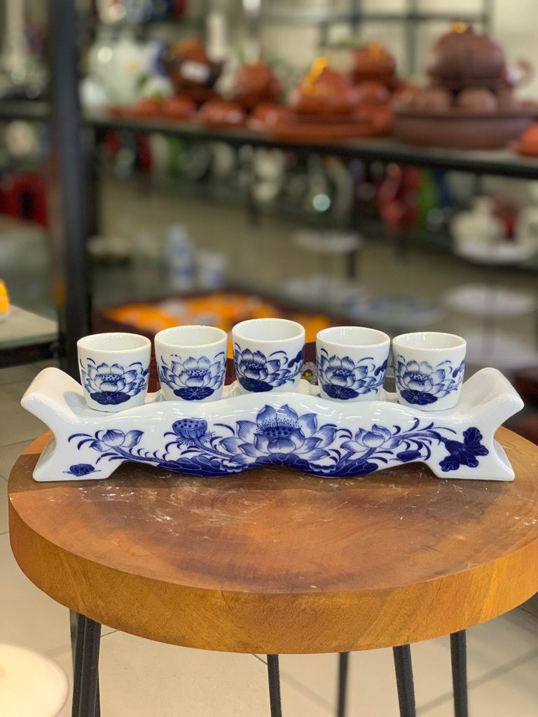 Bộ chén kỷ thờ bộ 3, bộ 5 chén thờ - Gốm Bát Tràng