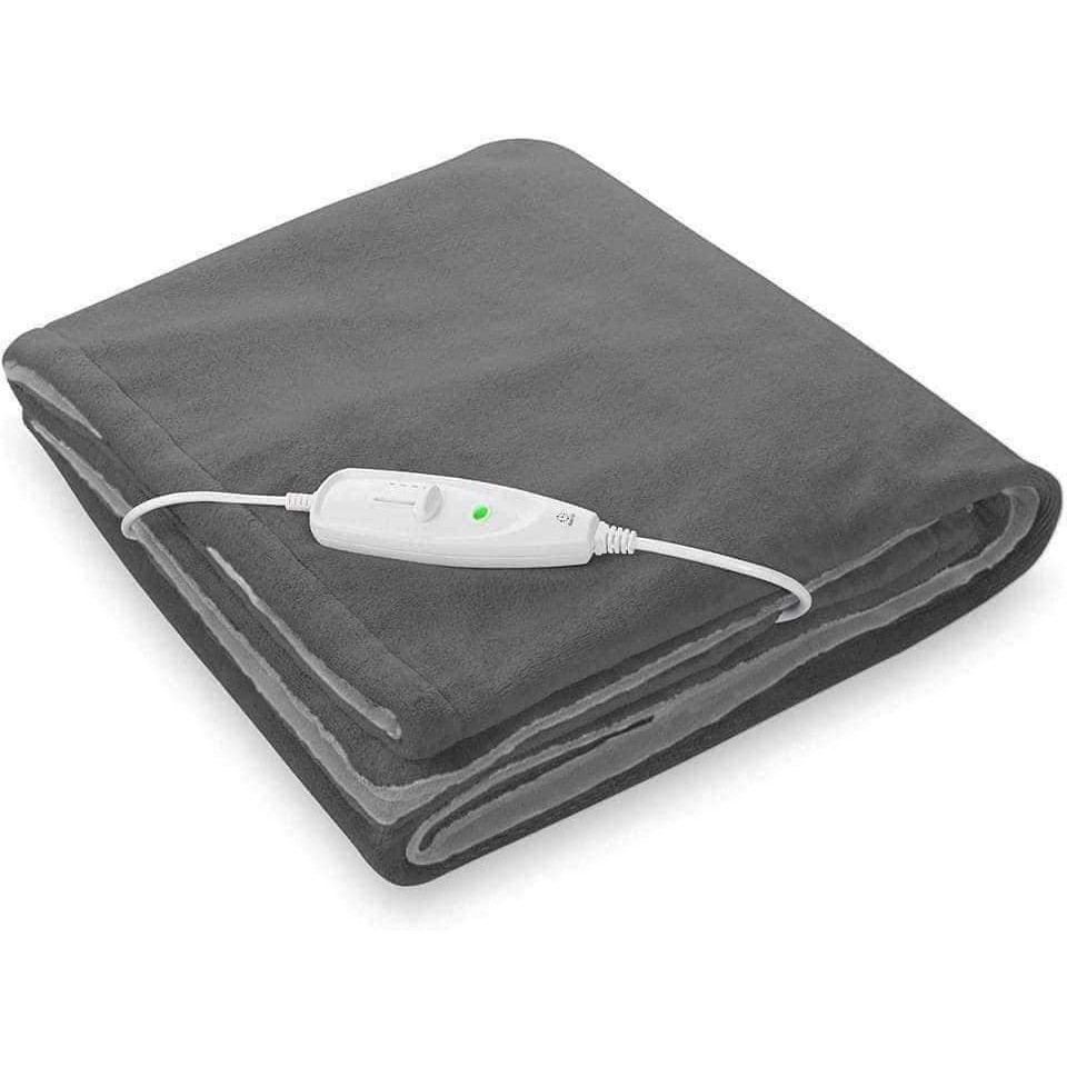 Medisana HB 675 XXL Electric Throw Blanket, Washable, with Auto Disconnect, 4 Temperature Levels, 200 x 150 cm, 2 Colours Reversible Design, Grey/Dark Grey
