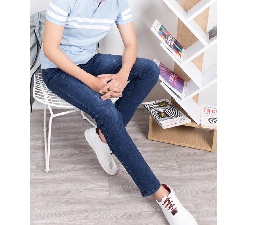 Quần jean nam co giãn xanh cào xước siêu đẹp 2v27-25