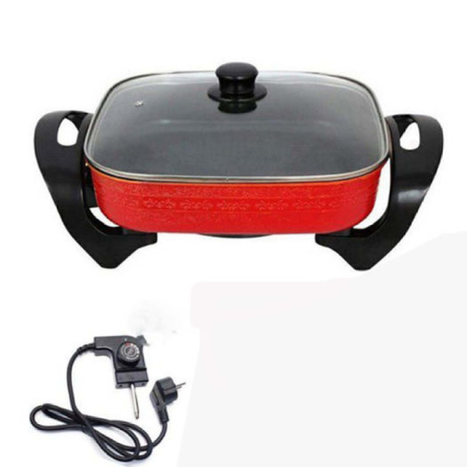 Nồi lẩu điện vuông lớn 30x30x9cm thái lan - nồi nấu lẩu gia đình cao cấp - bếp lẩu đa năng dụng cụ nấu ăn