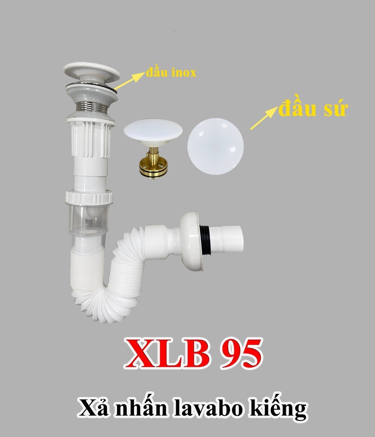 Bộ xả lavabo,xả bồn rửa mặt nút nhấn sứ