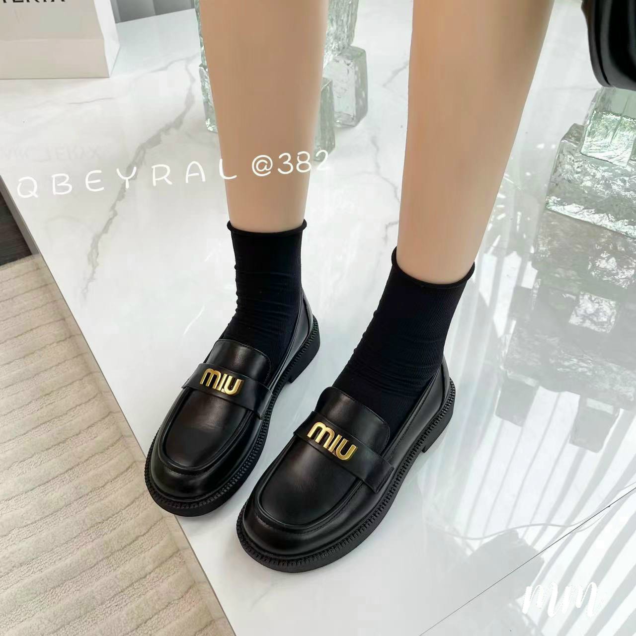 Giày tây nữ moca Miuu miu, giầy đốc (hàng Qc cao cấp fullbox kèm video va ảnh thật)