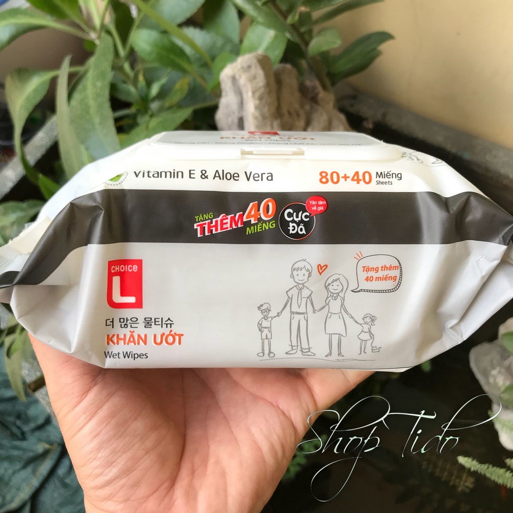 KHĂN ƯỚT GIA ĐÌNH 120 MIẾNG CHOICE L LOTTE