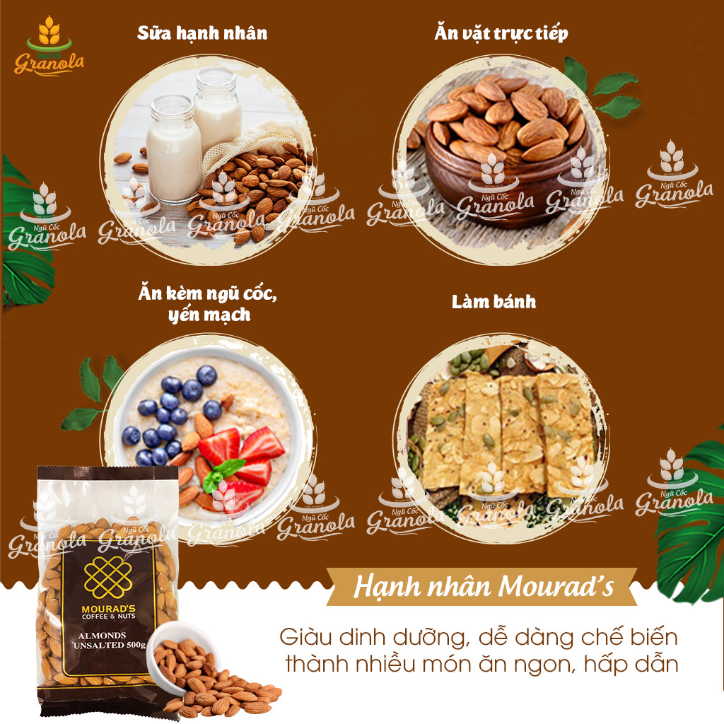 【Hạnh Nhân Úc Tách Sẵn Vỏ】 Nhân Hạnh Nhân Mourad's 500g (Ăn Kiêng/ Làm sữa/ Giảm cân) - (Hạt Ngon)