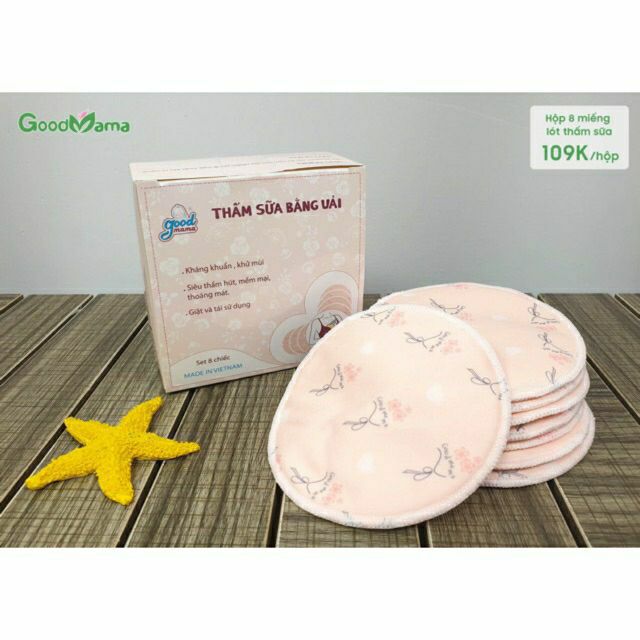 Thấm Sữa Bằng Vải Goodmama - Hộp 8 Miếng