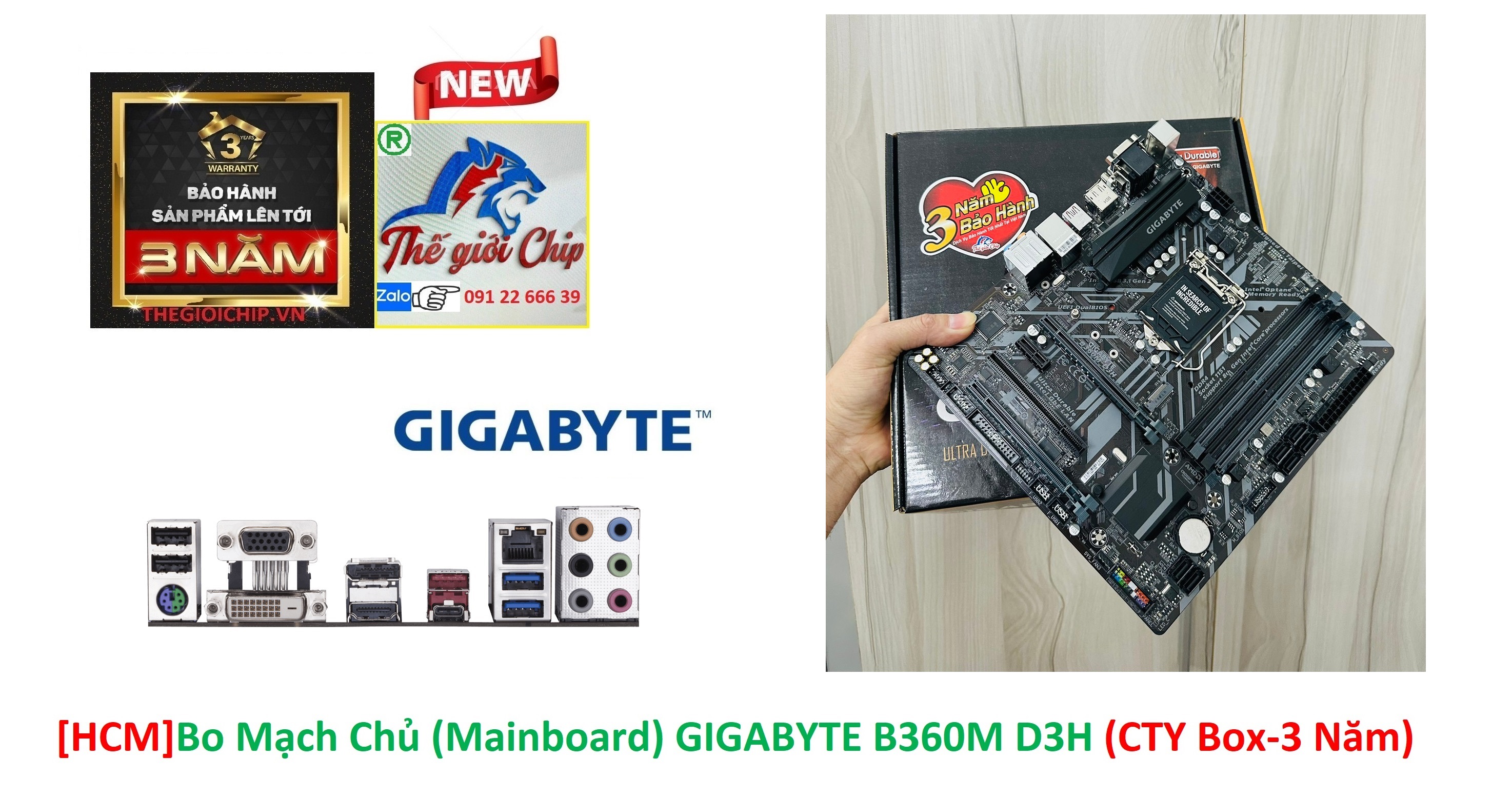 [HCM]Bo Mạch Chủ (Mainboard) GIGABYTE B360M D3H (CTY Box-3 Năm)