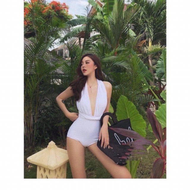 Bikini một mảnh xẻ ngực dây dài sexy (cột được nhiều kiểu)