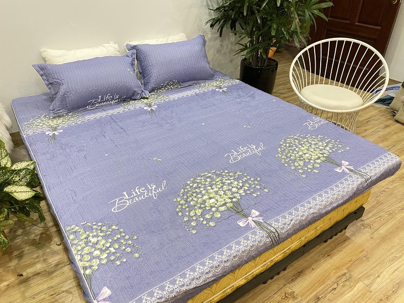 Bộ Ga Gối 3 Món Chất Liệu Cotton Poly Mẫu Thỏ