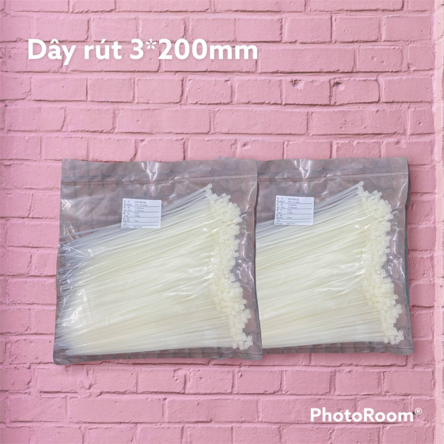 Dây rút nhựa 3*200mm ( ĐÓNG GÓI 1 BỊCH GỒM 500 SỢI DÂY RÚT )