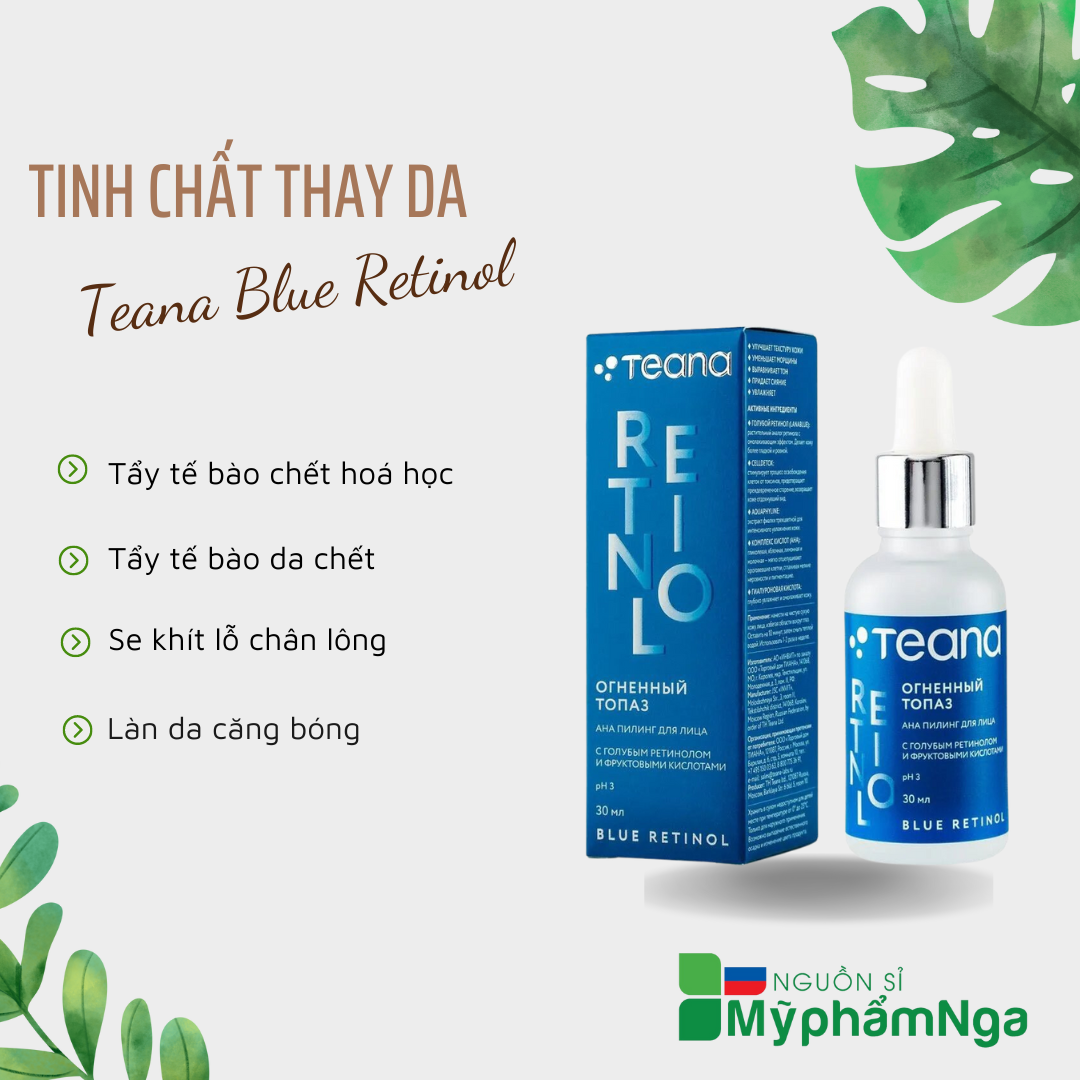 Peel da - Tẩy da chết hóa học Rejuvenating Peel Blue Retinol Teana - Giảm mụn dưỡng ẩm đổi mới làn da