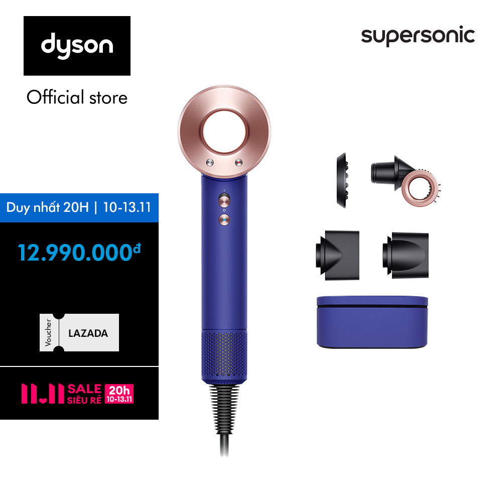 [Từ 20H 10.11: VC Lazada 1 Triệu + VC Dyson 300K] Máy sấy tóc Dyson Supersonic ™ HD15 (Xanh/Hồng Rose) - Hộp da đi kèm